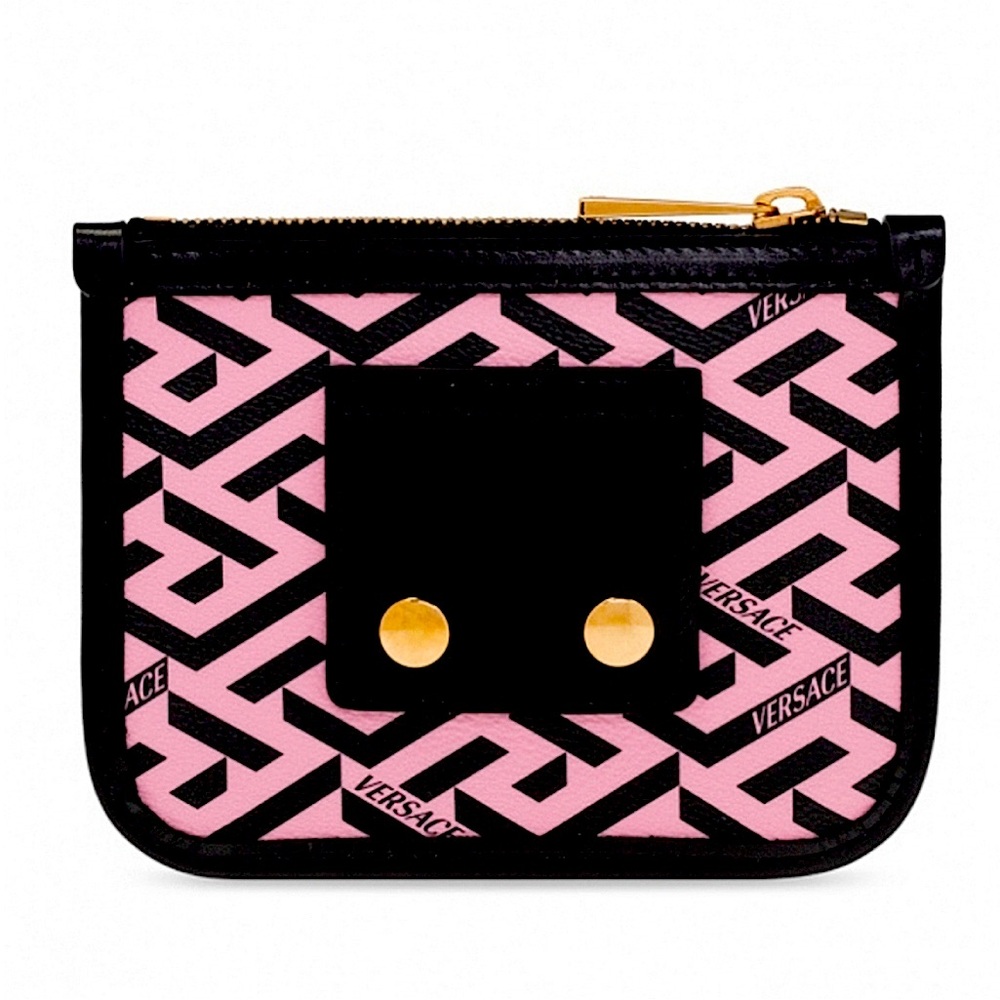 Authentic Versace Pink x Black La Greca Pouch Belt Wallet FULL INCLUSION - Picture 3 of 7